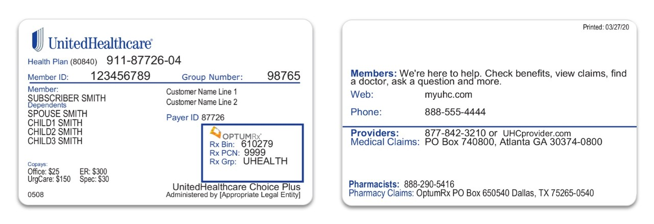 group id on insurance card unitedhealthcare